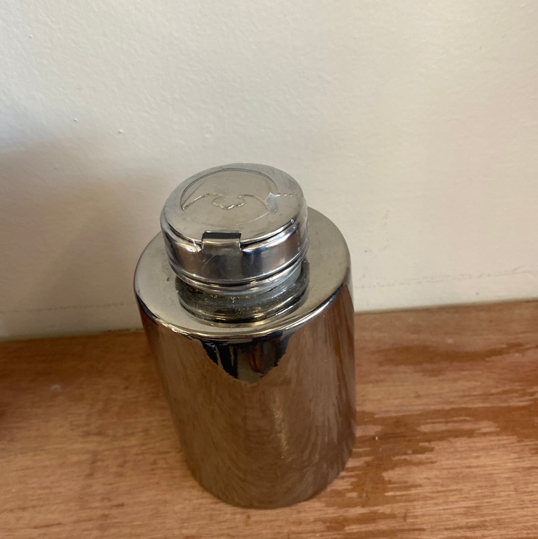 Porcelain Liquid Pump Bottle, 6 oz (Silver)