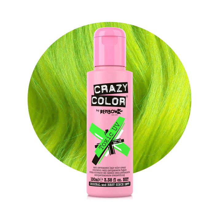 Crazy Color Semi Permanent Hair Color Cream 79 Toxic 100ml (3.38floz)