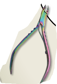 Cuticle Nippers Rainbow with Stones 1/2 Jaw