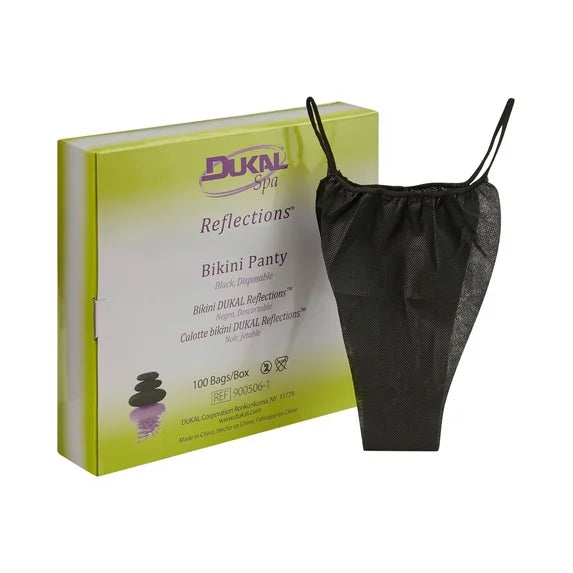 Dukal Spa Reflections Disposable Thong Panty black 100/bag