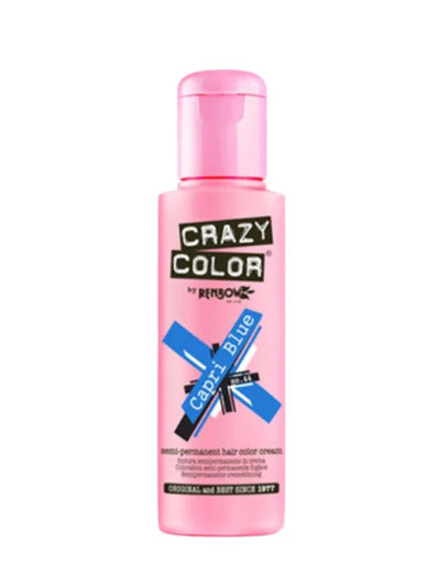 Crazy Color Semi-Permanente Hair Color Cream 44 Capri Blue 100ml (3.38floz)