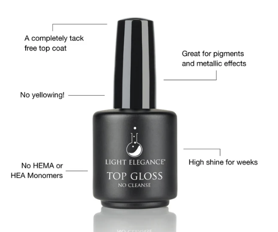 Buy Light Elegance Top Gloss, 15 ml No Cleanse UV/LED Online