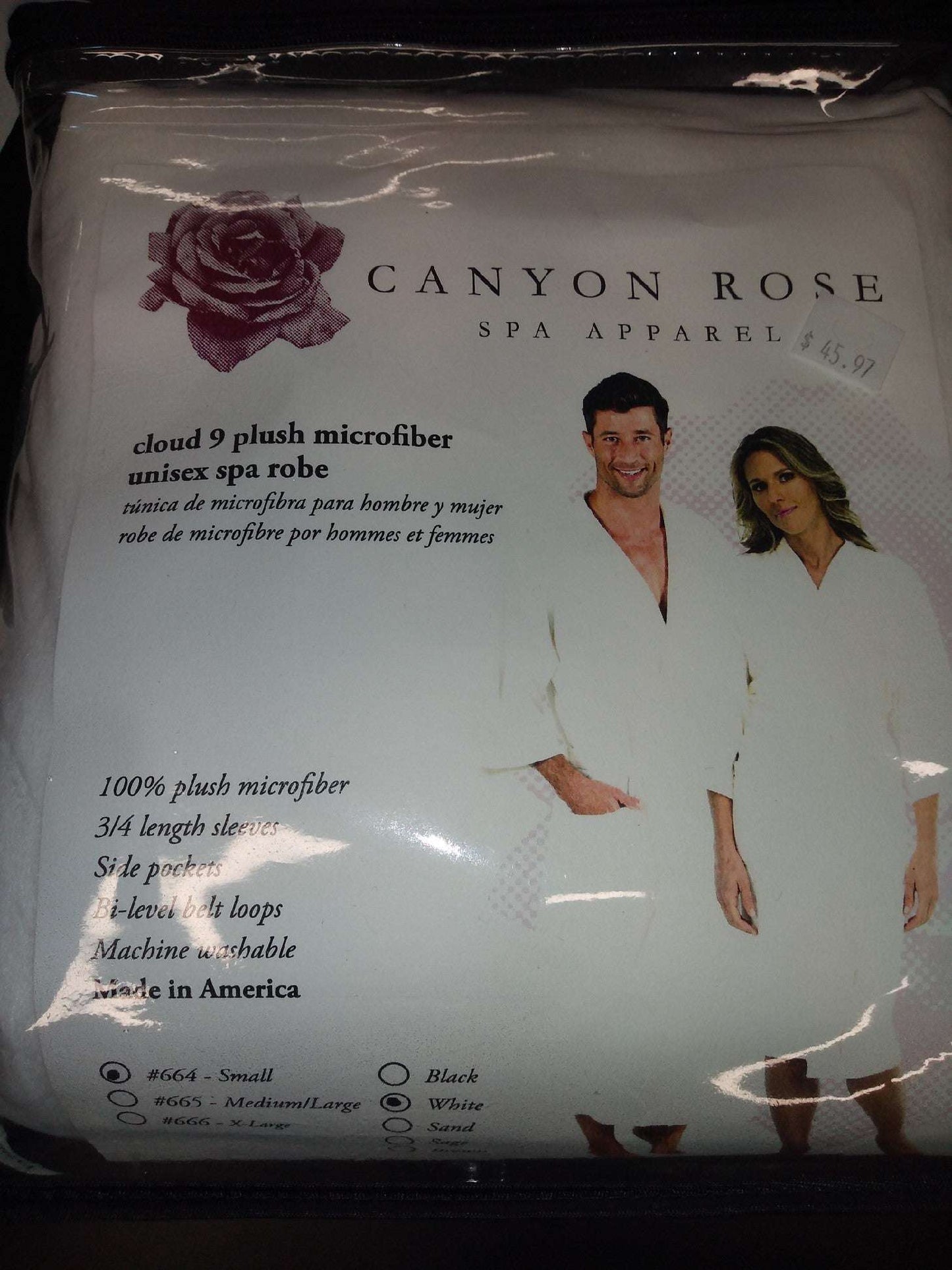 Canyon Rose Cloud 9 Microfiber Short Spa Robe