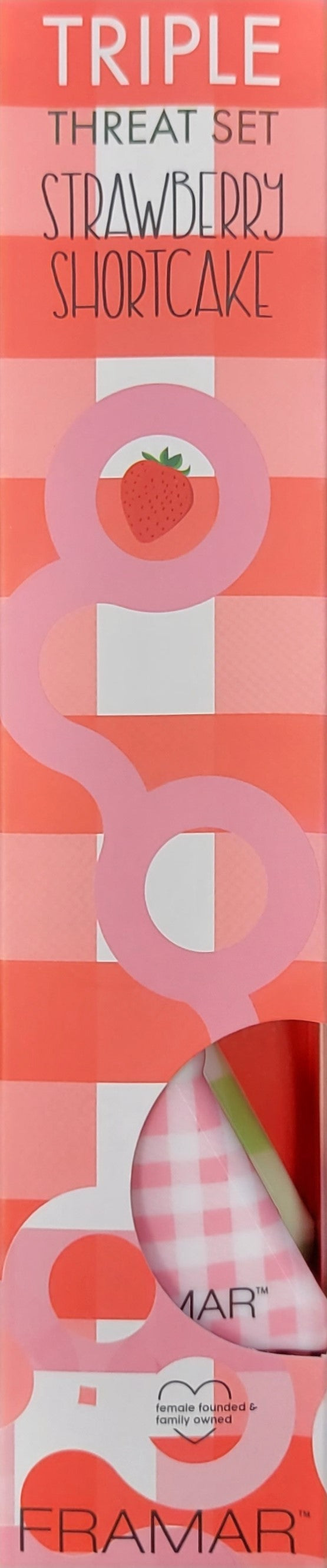 Discontinued Framar- Triple Threat Brush Set Strawberry Shortcake