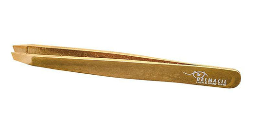 Belmacil Tweezers - Slanted Gold - DISCONTINUED
