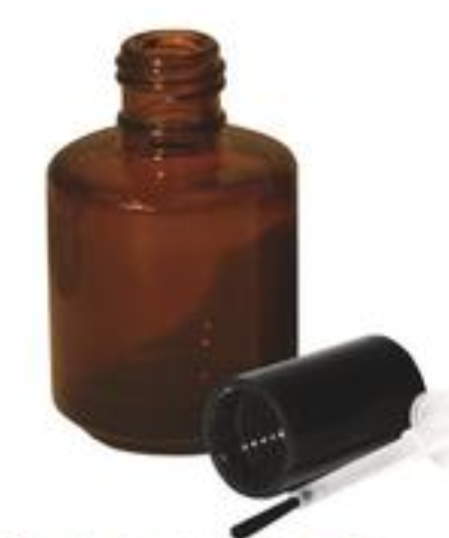 Amber Bottle w/Cap & Brush 0.5 oz, Blank