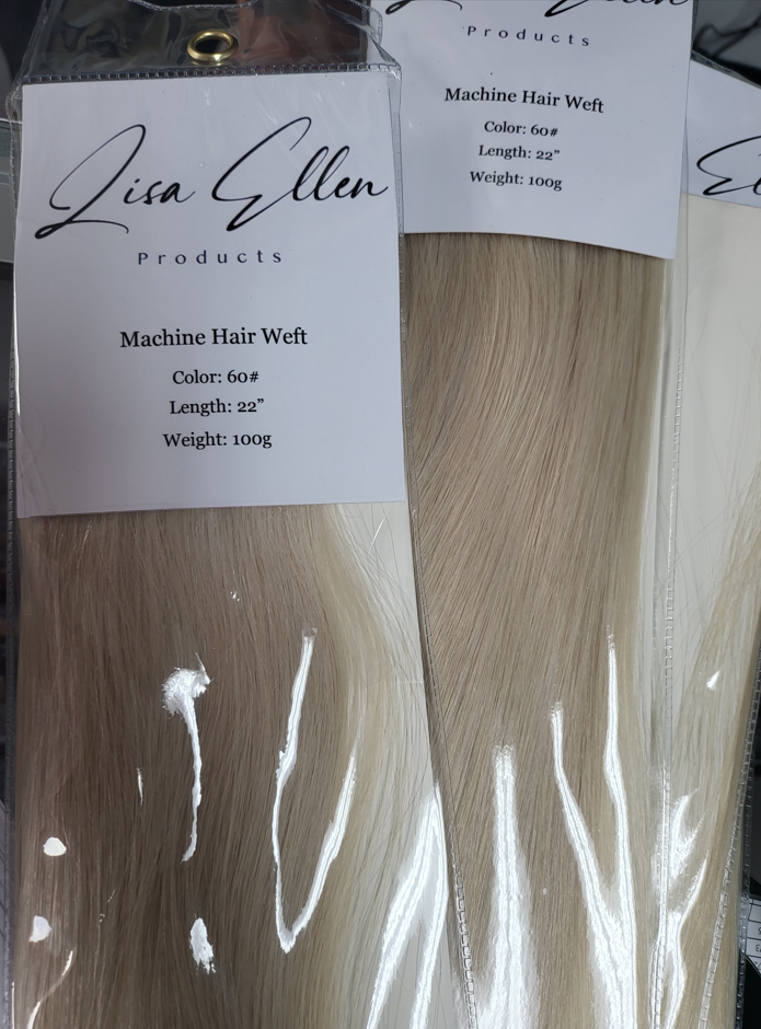 Lisa Ellen Hair Weft 22 Inches #60 Platinum Blonde