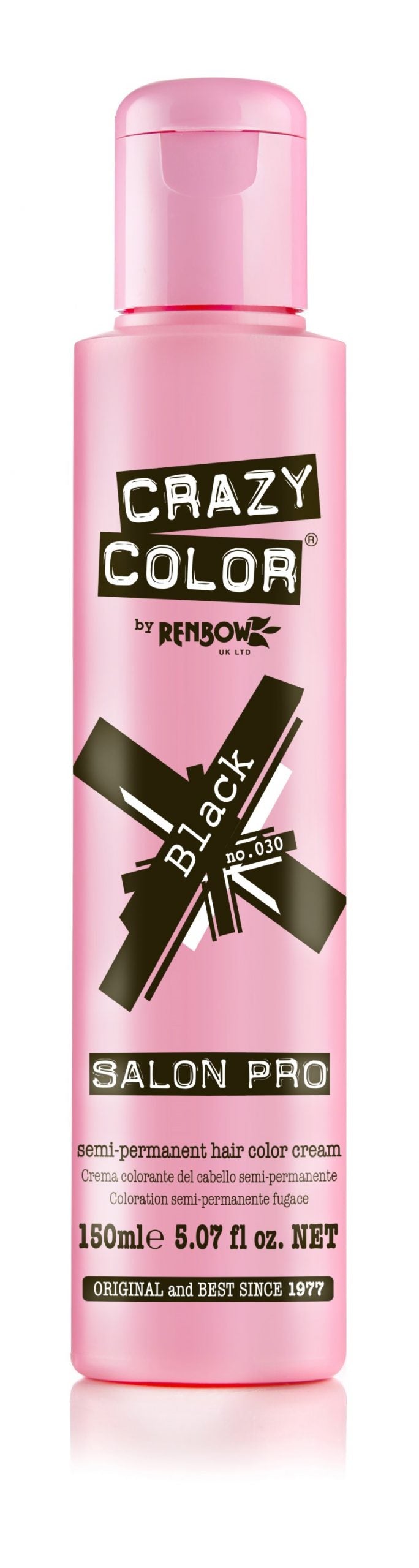 Crazy Color Semi-Permanent Hair Color Cream - Black No. 030 (150 ml)