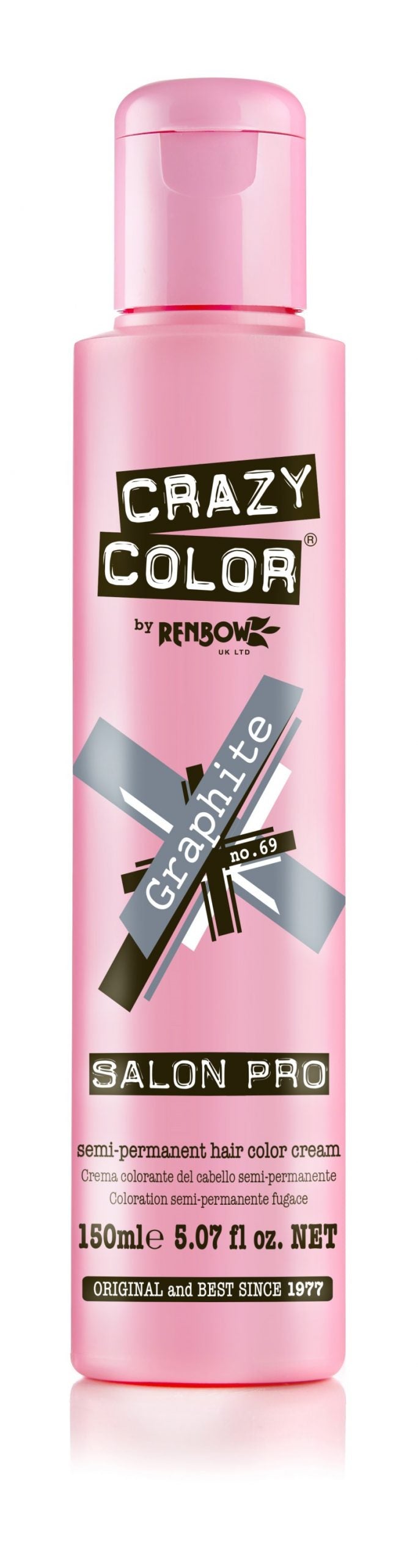 Crazy Color Semi-Permanent Hair Color Cream - Graphite No. 69 (150ml)