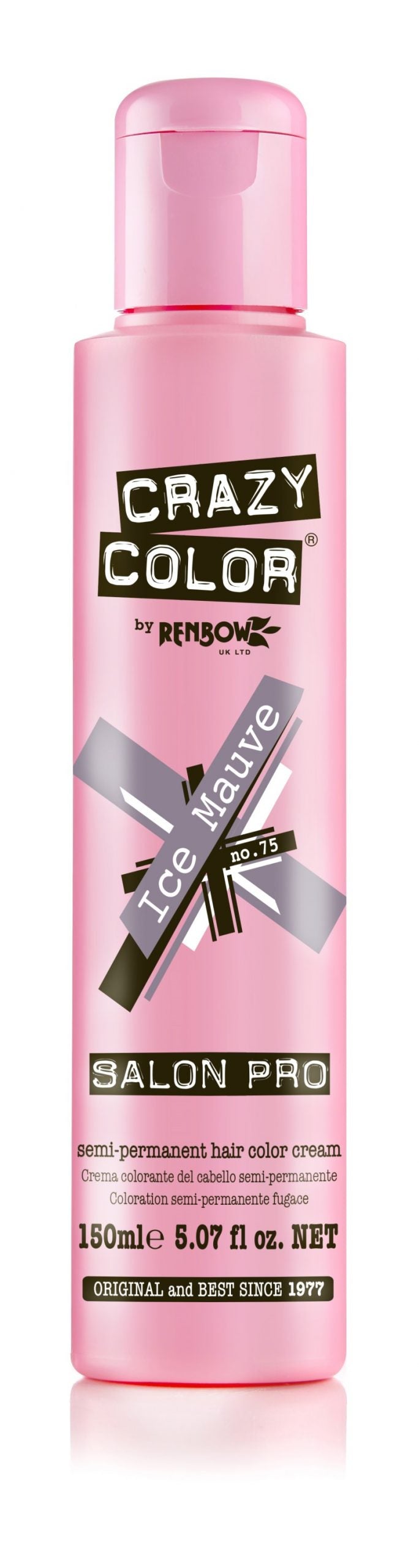 Crazy Color Semi-Permanent Hair Color Cream - Ice Mauve No. 75 (150ml)