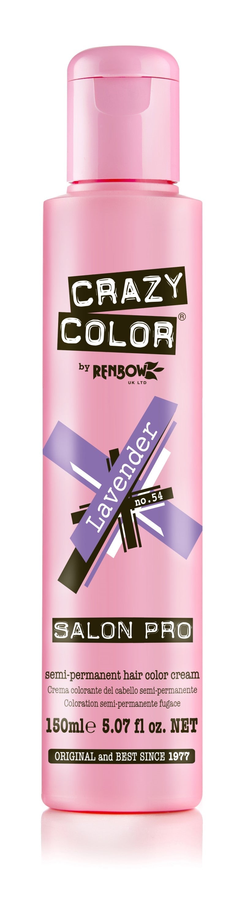 Crazy Color Semi-Permanent Hair Color Cream - Lavender No. 54 (150ml)