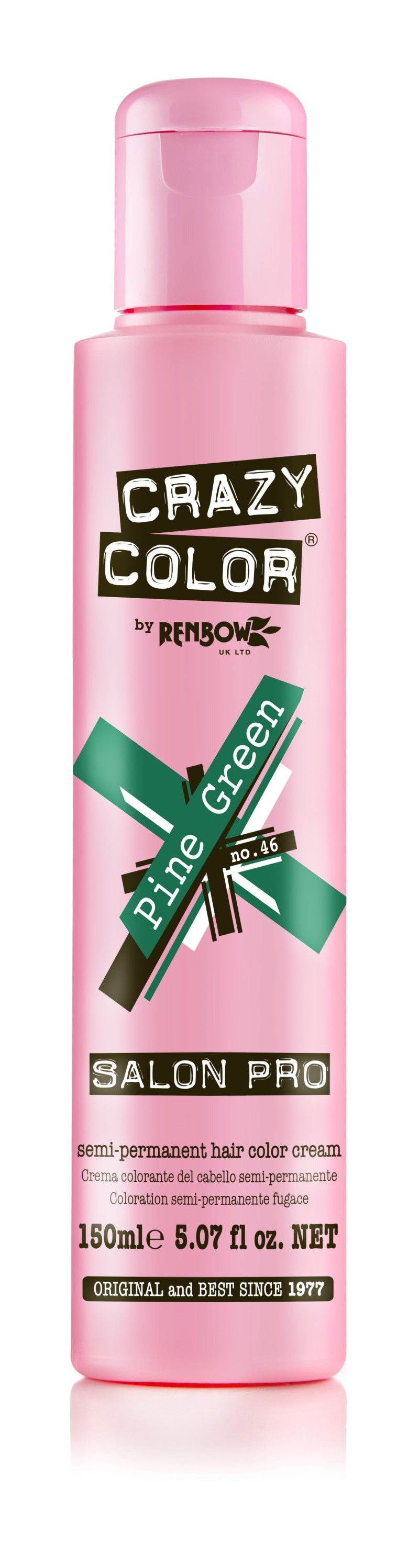 Crazy Color Semi-Permanent Hair Color Cream - Pine Green No. 46 (150ml)