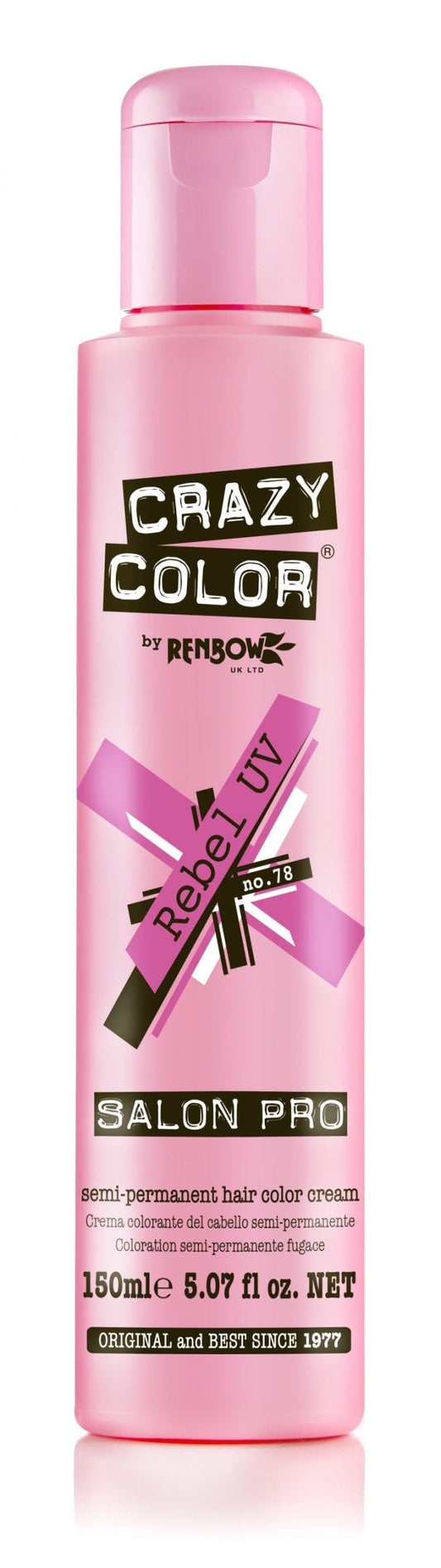 Crazy Color Semi-Permanent Hair Color Cream - Rebel UV No. 78 (150ml)