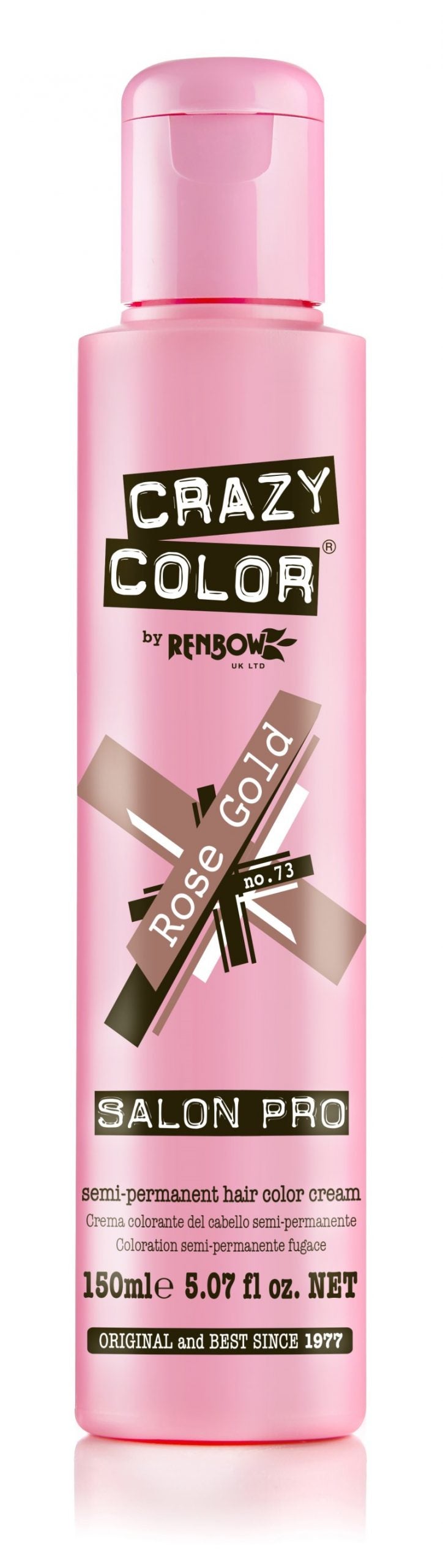 Crazy Color Semi-Permanent Hair Color Cream - Rose Gold No. 73 (150ml)