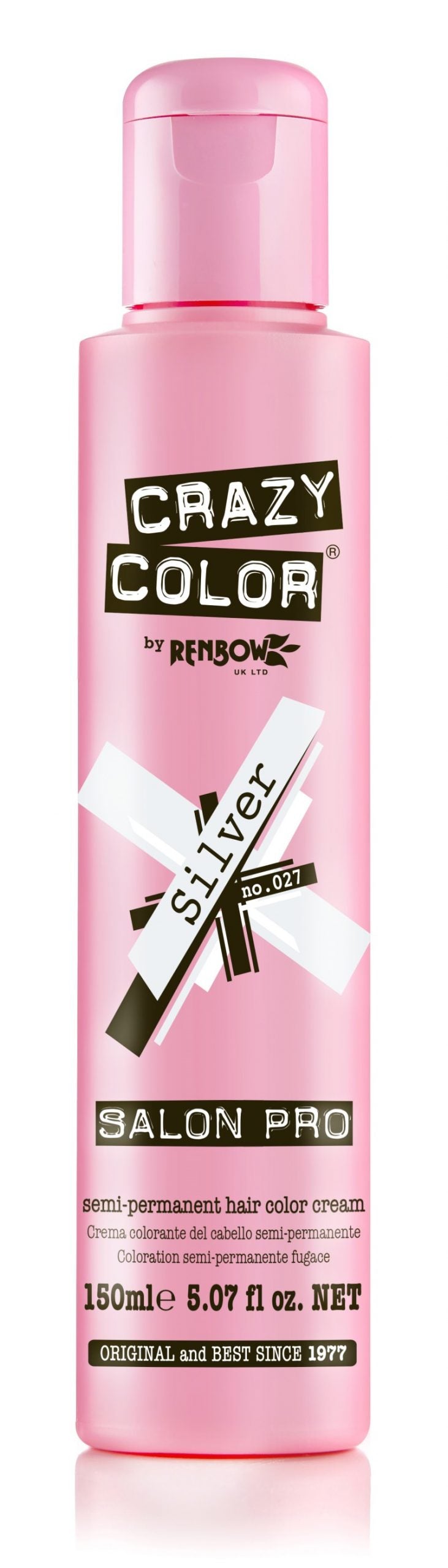 Crazy Color Semi-Permanent Hair Color Cream - Silver No. 027 (150ml)