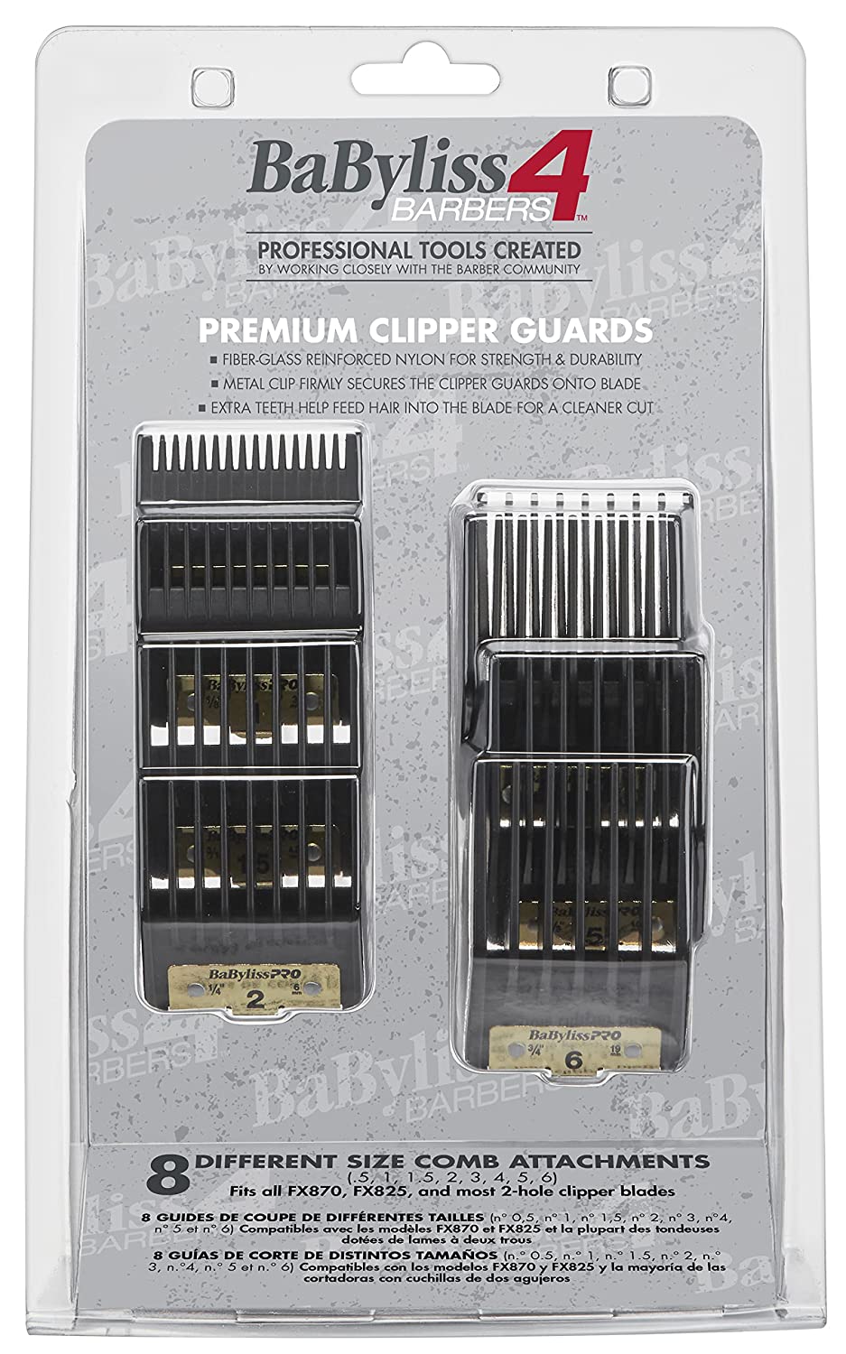 BaByliss 8 Piece Premium Clipper Guards