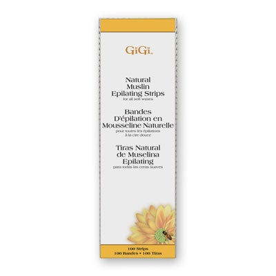 Gigi Large Natural Muslin Strips (100 Pack, 3" x 9")