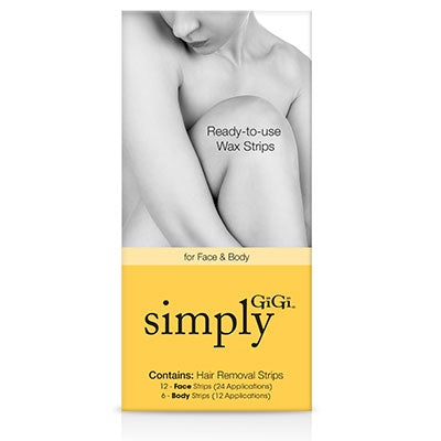 Gigi Ready-to-Use Wax Strips for Face & Body (18 Strips)