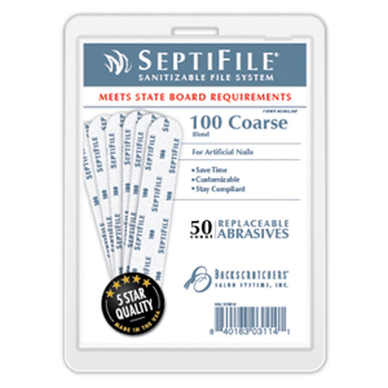 Backscratchers SeptiFile Nails 100 Grit (50 Count)