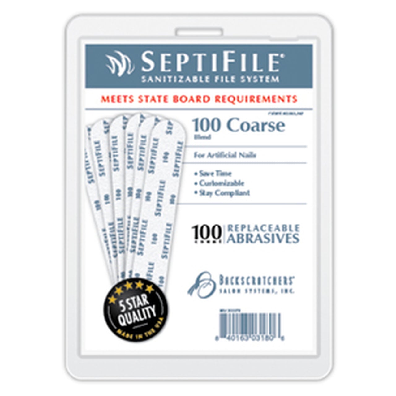 Backscratchers SeptiFile Nail 100 Grit (100 Count)