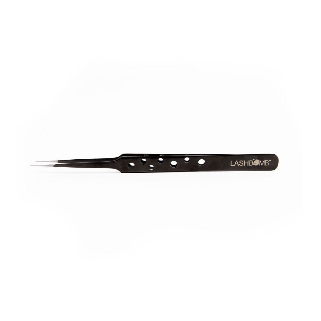 LASHBOMB Black Fuze Straight Tweezers - #47