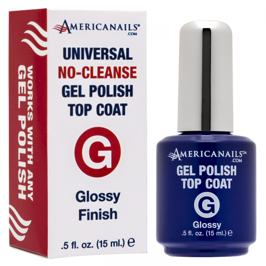 Americanails Universal No-Cleanse Gel Polish Top Coat Glossy Finish 0.5 oz
