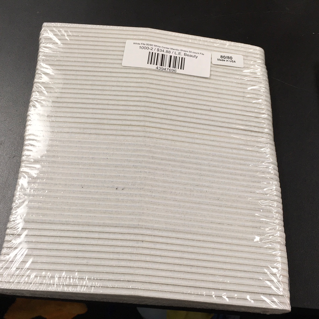 White File 80/80 White Center Mambo Shape 50 count File