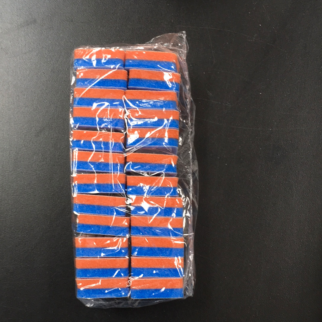 Orange/Blue Sponge Board (Medium/Fine) 1" Mini Block - 24 Pack
