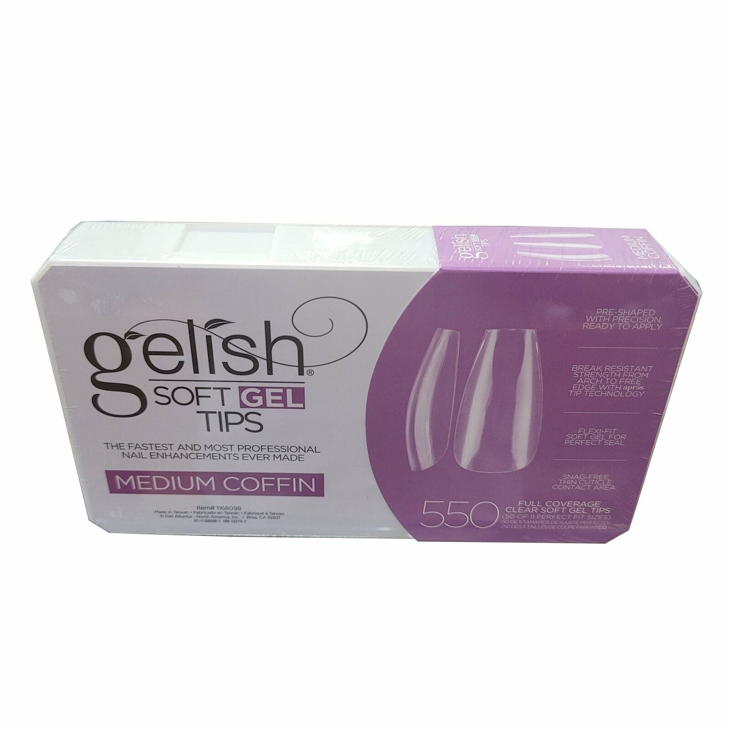 Gelish Soft Gel Tips (Medium Coffin)