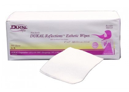 DUKAL Reflections™ 100% Cotton Non Woven Esthetic Wipe, 3"x 3"