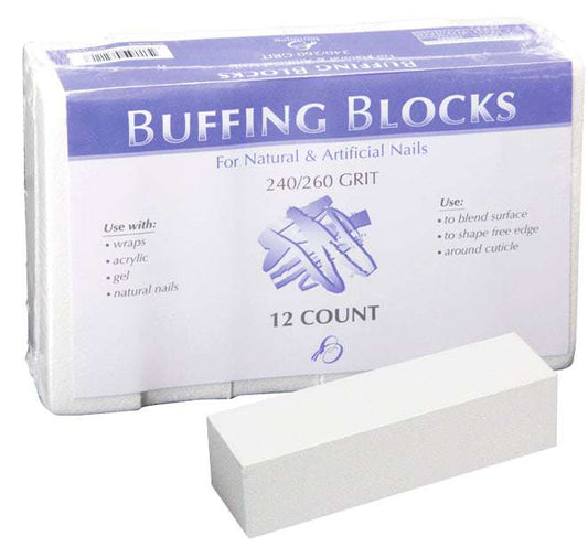 Backscratchers White Block Buffers (12 Count)