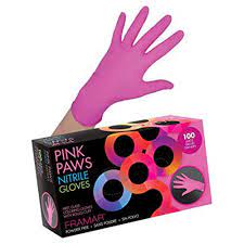 Pink Paws Disposable Nitrile Gloves