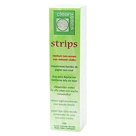Clean + Easy Strips Medium Non-Woven Wax Remover Cloths, 100 Count