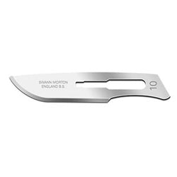 Swann-Morton 10 Stainless Steel Surgical Blades, (REF0301 100/pk)