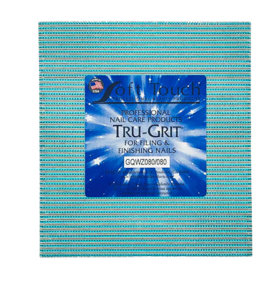 Soft Touch Square 7" x 1 1/8" Disinfectable Files-Zebra Coarse 80/80, 50 Pack