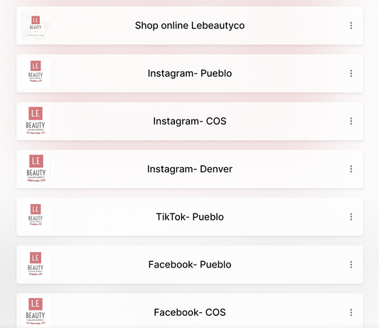 L.E.Beauty Social Media Links