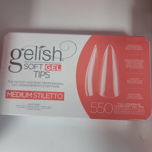 Gelish Soft Gel Tips (Medium Stiletto)