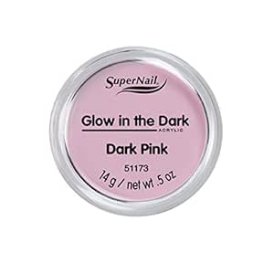 SuperNail Glow in the Dark Acrylic Powder Pink, 0.5 oz light pink