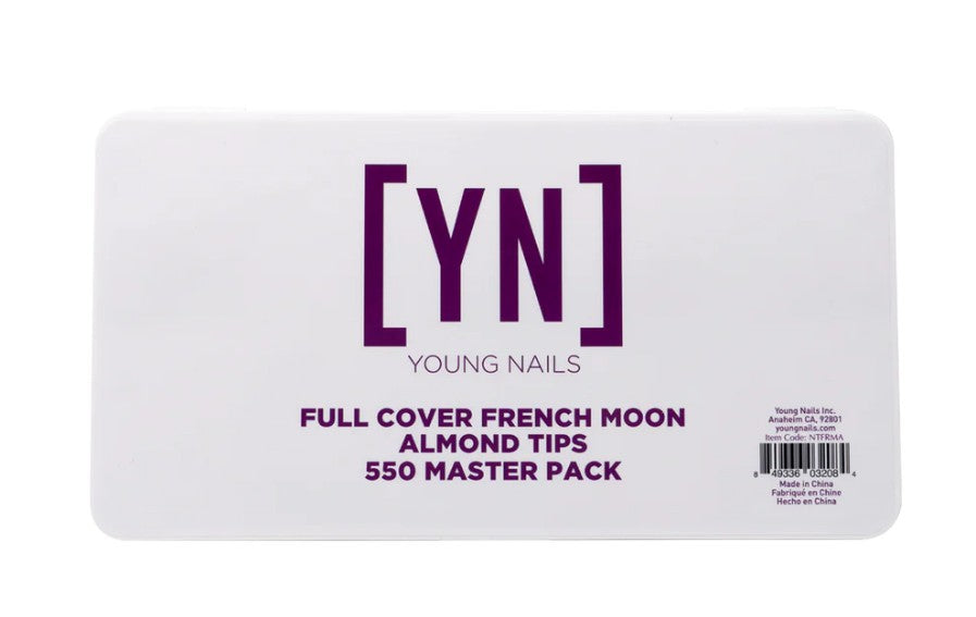 YN Full Cover French Moon Almond Nail Tips 550 Master Pack