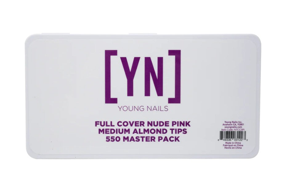YN Full Cover Nude Pink Medium Almond Tips 550 Master Pack 