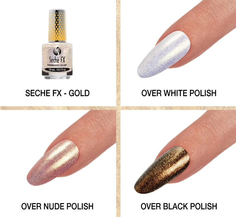 Seche FX Diamond Effect Top Coat - Gold