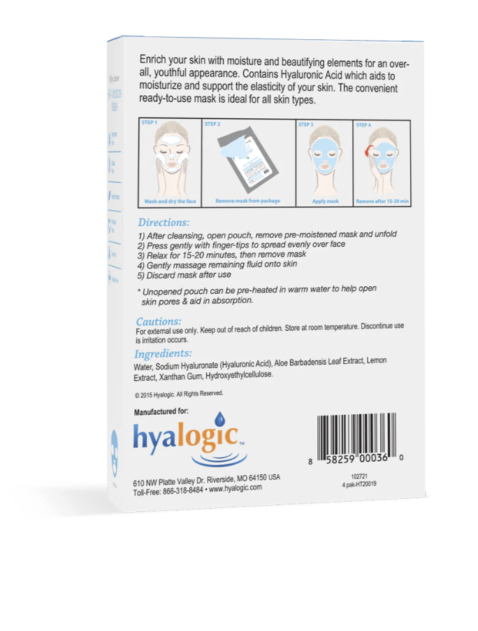 Hyalogic HA Moisture Mask 4-Pack NEW!
