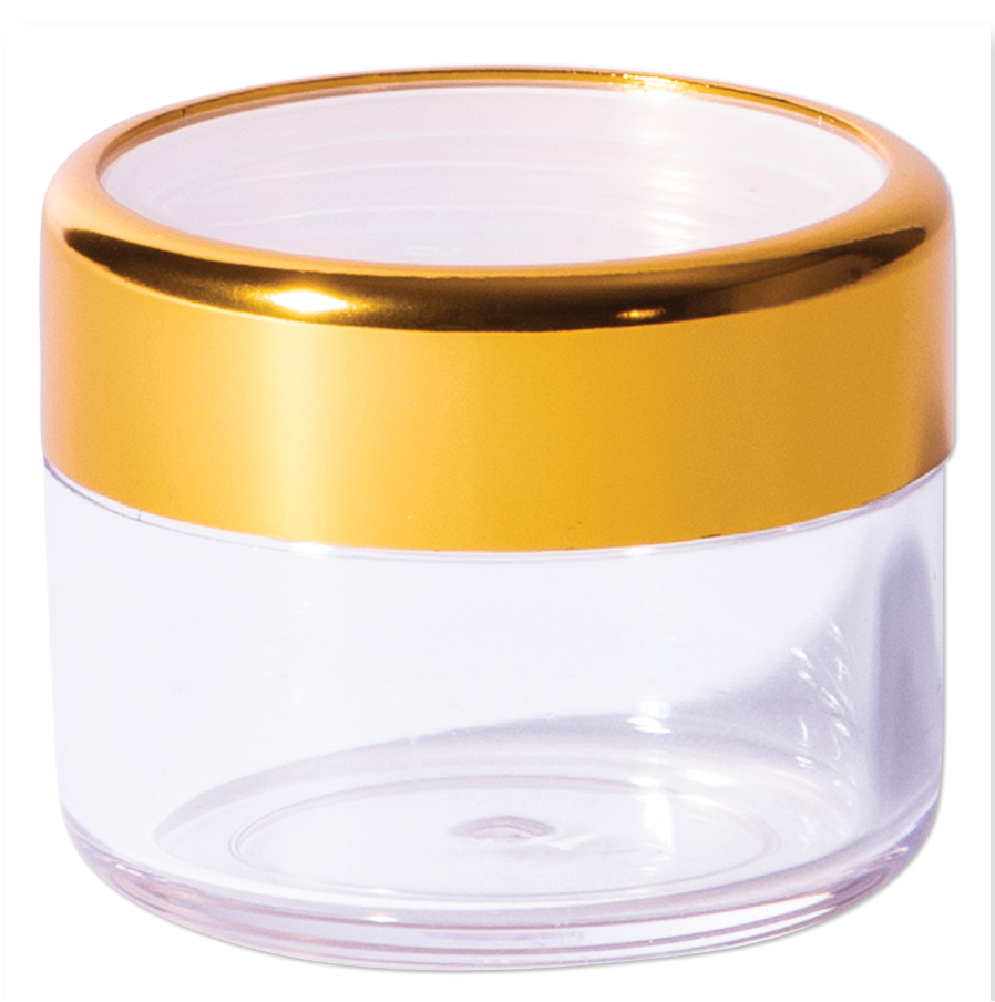 Clear Jar with See-through Gold Rim Cap, 18 mL