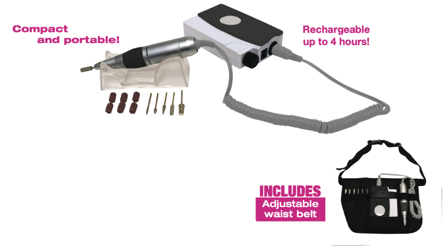 Fantasea Rechargeable Electric Nail File with Adjustable Waist Belt
