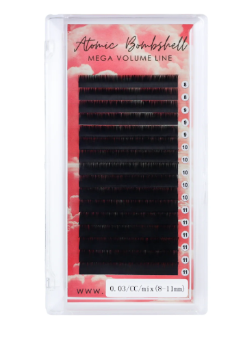 MEGA VOLUME LASH TRAY - ATOMIC BOMBSHELL - CC CURL .03 12mm-15mm
