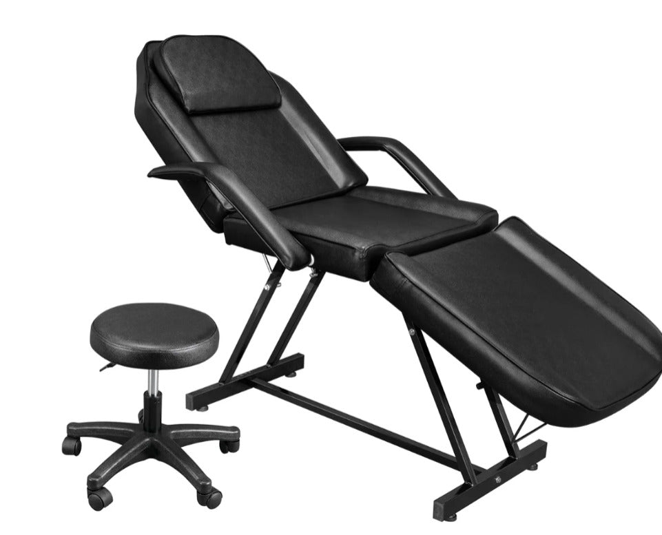 Massage Table with Chair Black