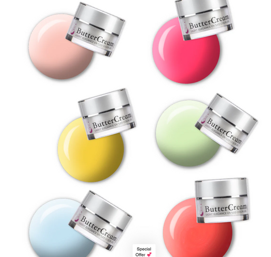 Light Elegance ButterCream Spring 2025 Collection. Six 5 ml ButterCream Gels