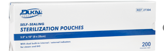 Sterilization Pouches 3.5" x 10" 200/BX, 20 BX/CS