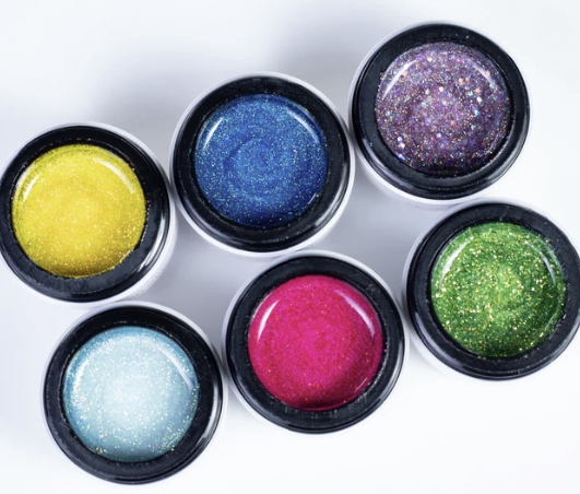 Light Elegance Glitter Gel Pack: Spring 2024 (6) 10 ml Glitter Gels, Happy Vibes Collection