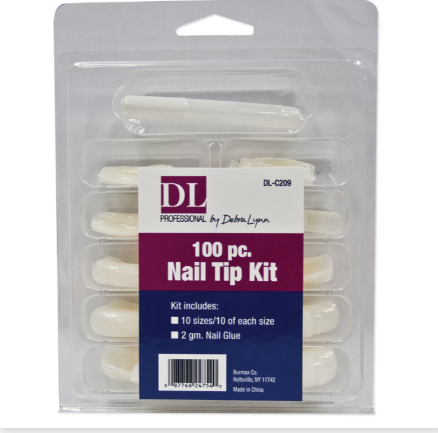 DL Pro Nail Tips Kit with Nail Glue - 100 pc.